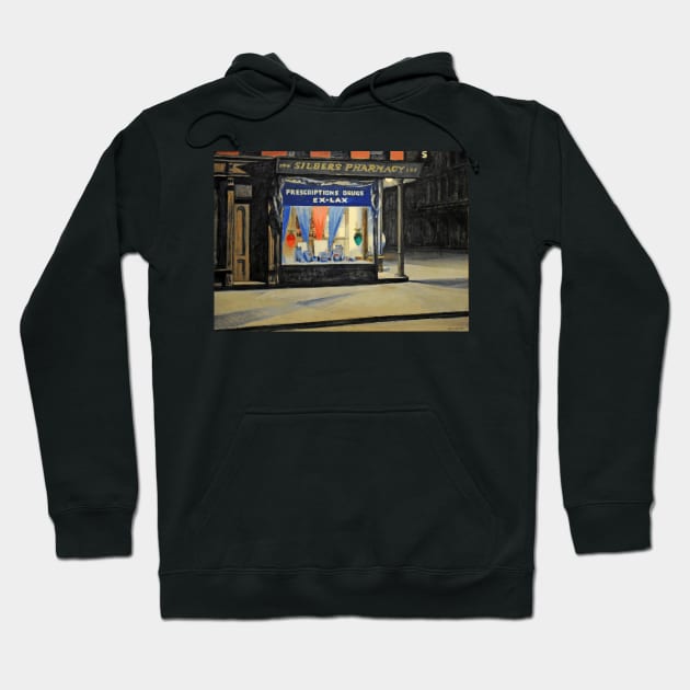 High Resolution Edward Hopper Drug Store 1927 Hoodie by tiokvadrat